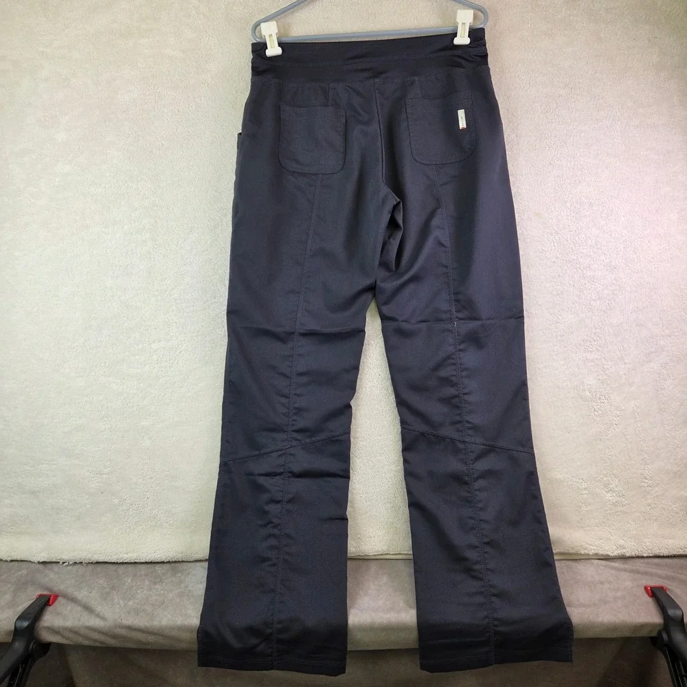 Greys Anatomy by Barco Womens Scrub Set Charcoal Gray V-Neck Top Pants Size MT